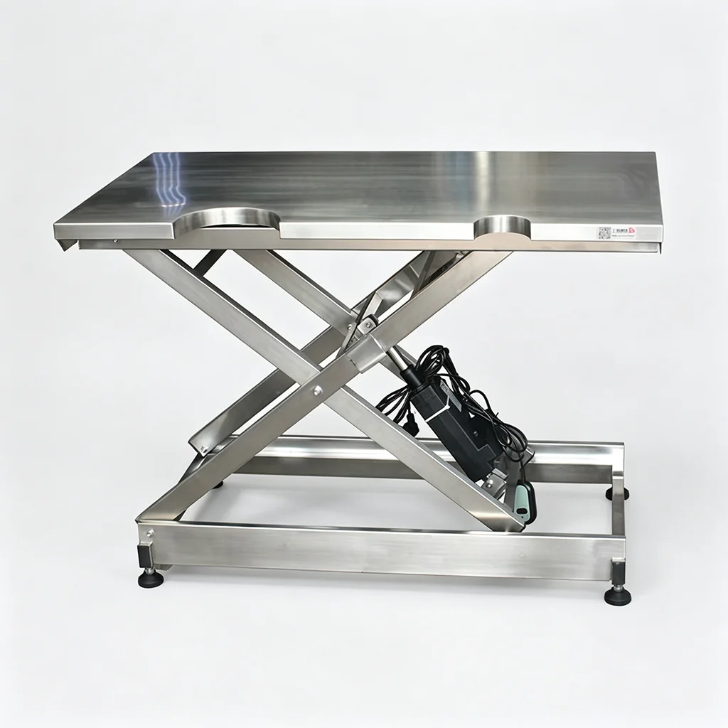 Heavy Duty Vet Ultrasound Table 304 Stainless Steel Automatic Lift Examination Table with Pet-Friendly Top