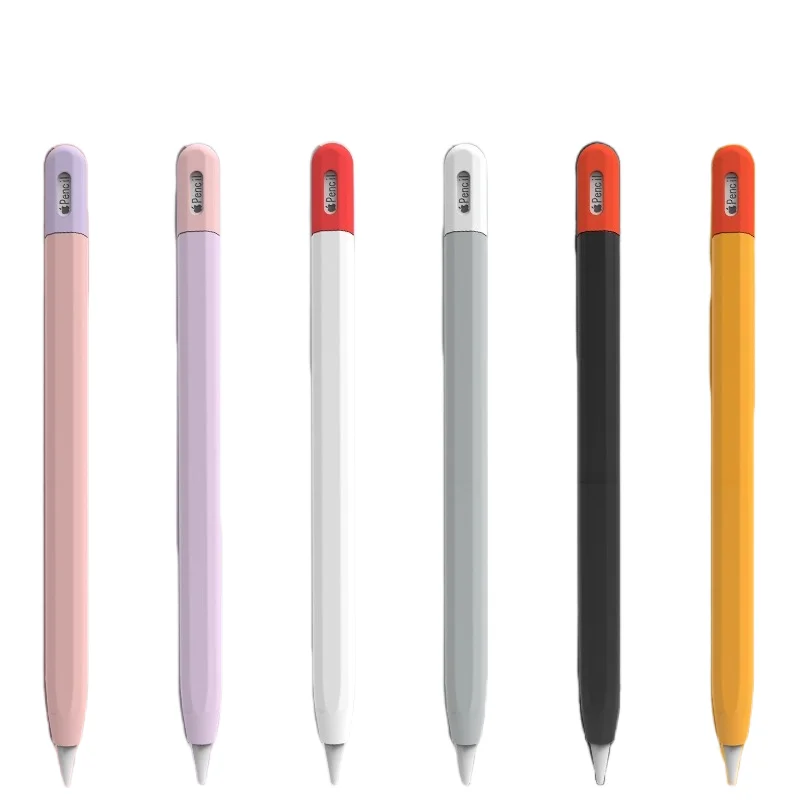 Estojo de lápis para apple pencil USB-C tablet stylus capa protetora silicone macio à prova de choque antiderrapante