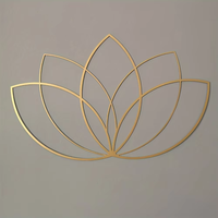 Lotus Gold Wall Decor Metal Wall Art Yoga Teacher Gift Lotus Flower Design for Modern Living Room and Above Bed Home Decor