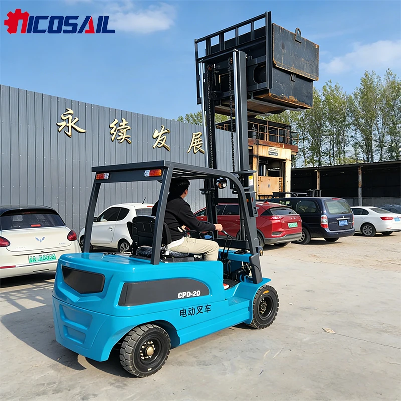 NICOSAIL KPCD20 2 Ton Electric Forklift Solid Tire 1700mm Turning Radius for Factory
