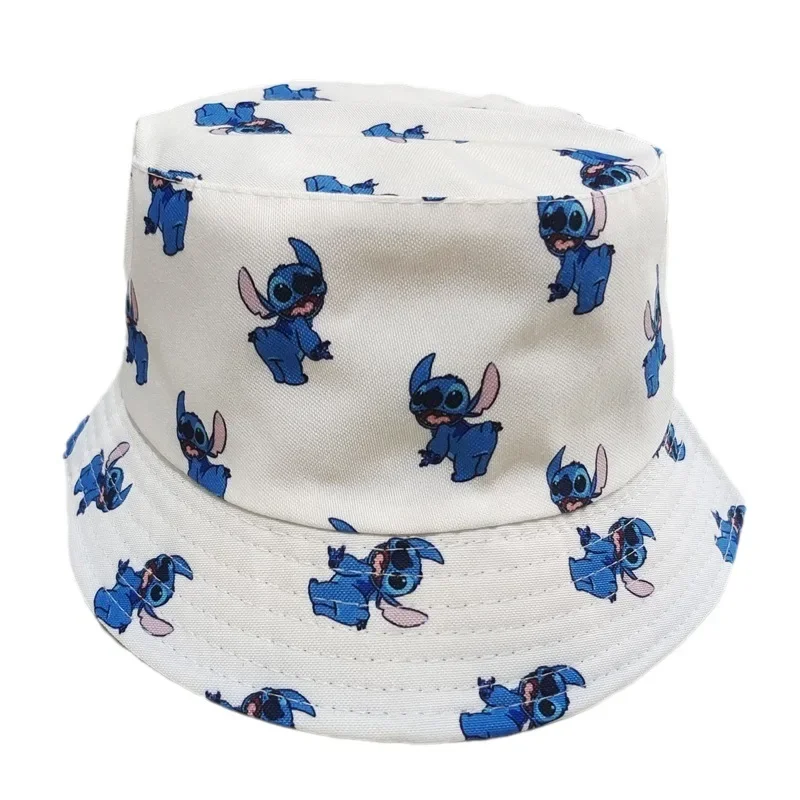 Disney Mickey Stitch Fisherman Hat Fashion Men Women Bucket Cap Cartoon Outdoor Windproof Sunshade Cap Casual Panama Hats