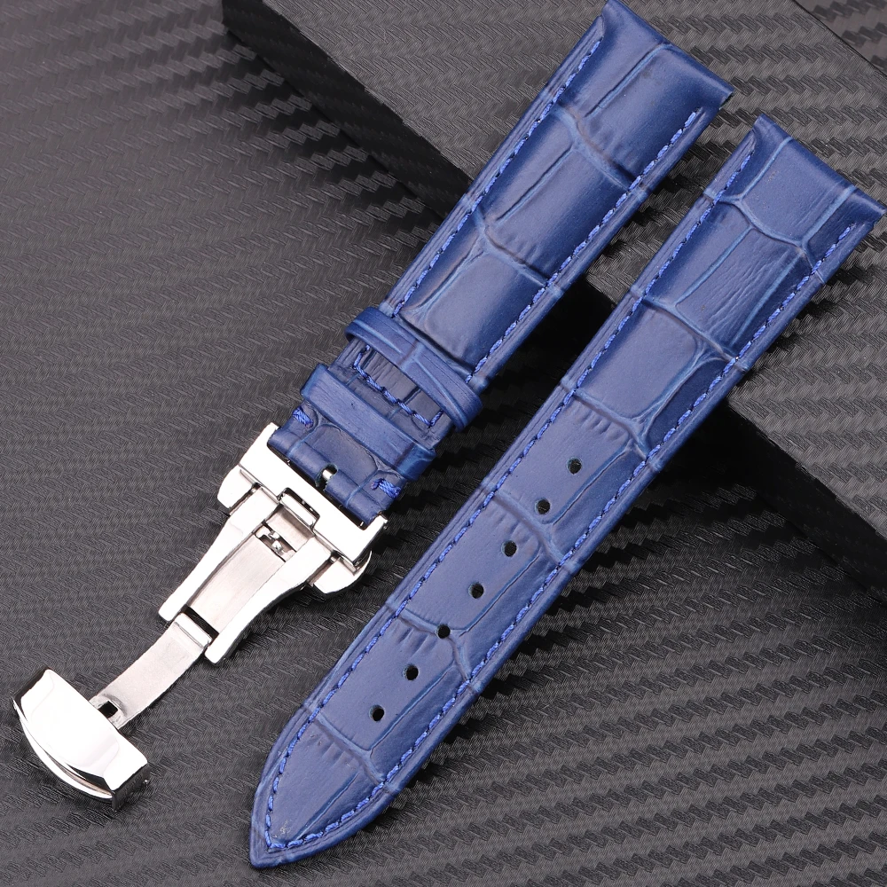 

Genuine Soft Leather Watch Strap with Butterfly Clasp Available in 18mm 19mm 20mm 21mm 22mm 24mm Wristwatch Band Accessories