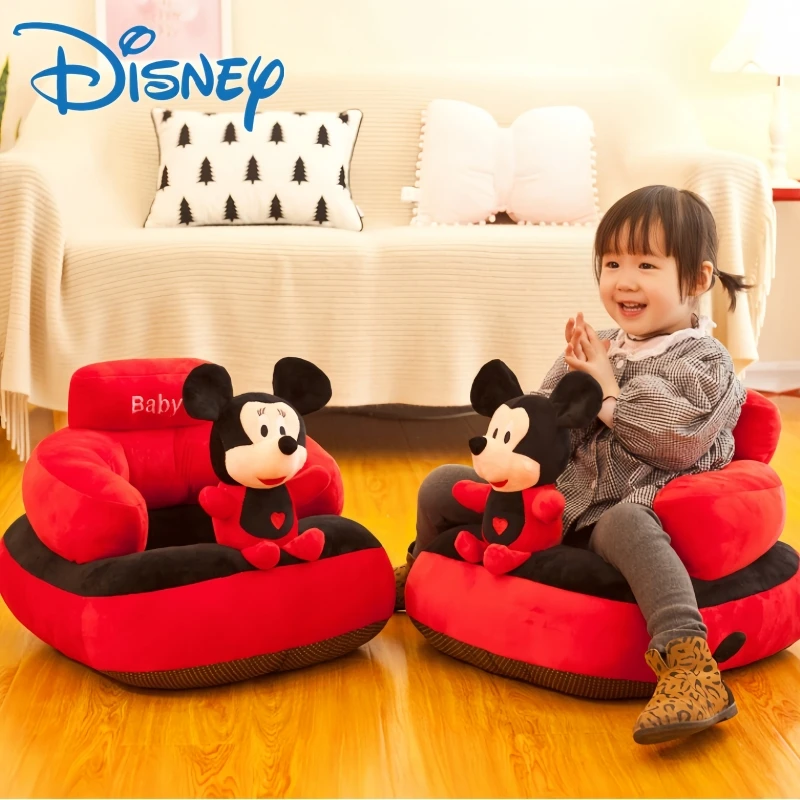 

Disney Children's Sofa Mickey Mouse Cartoon Children Chair Baby Seat Armchair for Children Plush Toy Baby Learn To Sit Pouf Doll