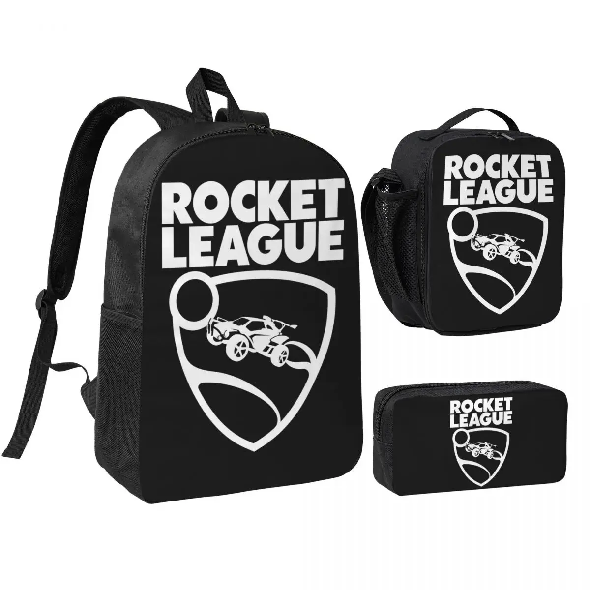 

Rocket League Backpack Boys Girls BookBag School Bag Shoulder Bags 3ps Insulated Lunch Bag Pencil Case