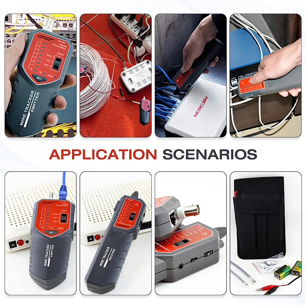 NOYAFA-NF-268 Cable Tester, Wire Tracker, Wiremap, Continuidade, Teste, Tracer, STP, UTP, Localização, Distância