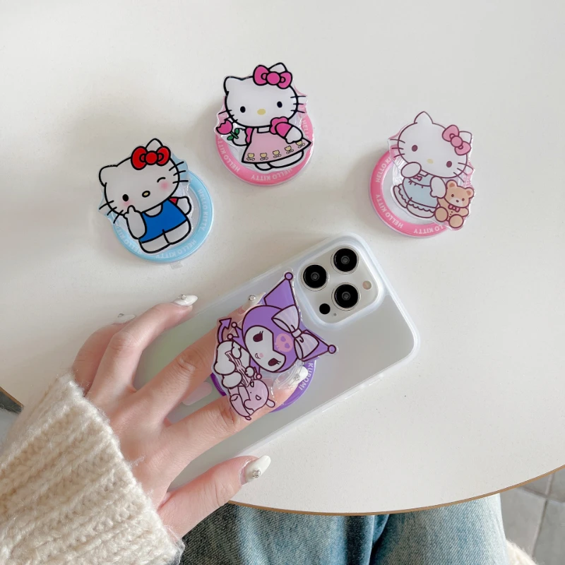 Kawaii Sanrio magnetic mobile phone holder case suitable for iphone15Promax Apple 14 protective case mobile phone accessories