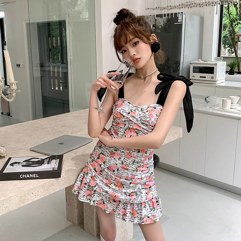 Skirt Style Swimsuit for Women Slimming and Covering The Belly Conservative Suspender Desire Instagram Style Hot Spring Swimsuit