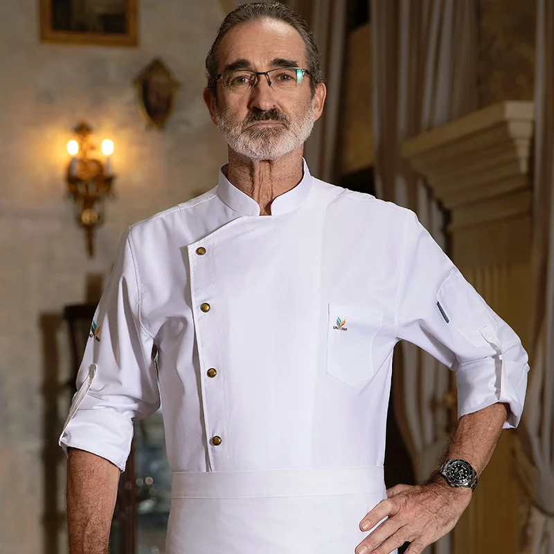 

Adjustable Sleeve Chef Uniform for Restaurants and Hotels, Bakery and Western Cuisine Chef Apparel