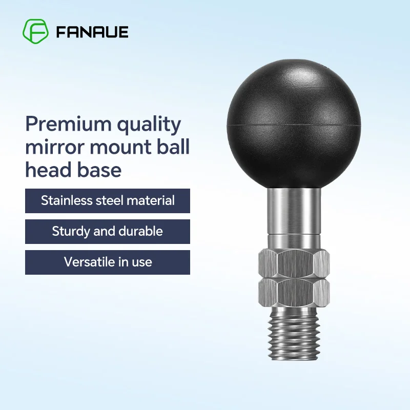 

FANAUE Motorcycle Rearview Mirror 25mm Ball Head Bracket Extension Baseaccessories M10 With Nut Universal Ball Head Screw