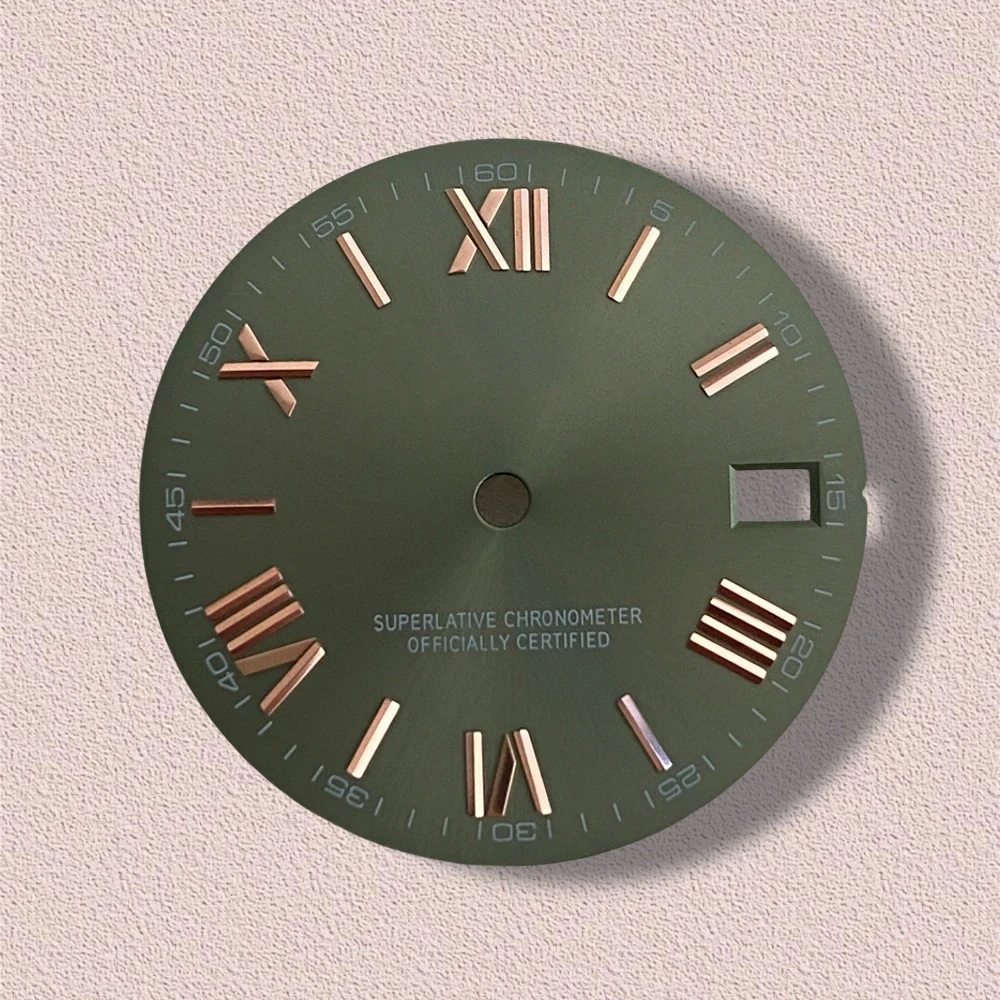 S-Logo, römische Ziffer, 28,5 mm NH35-Zifferblatt, geeignet für NH35/NH36-Uhrwerk, hochwertiges NH35-Zubehör ﻿ Uhrenmodifikation