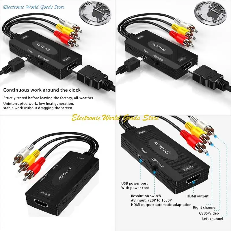 

A3PD RCA AV CVBS to Mini AV to Video Converter