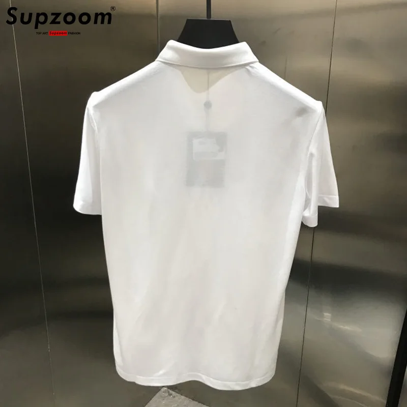 Supzoom 2024 New Arrival Tiger Head Printing Short Knitted Casual Solid Polos Summer T Shirt Men Leisure Cotton Tshirt