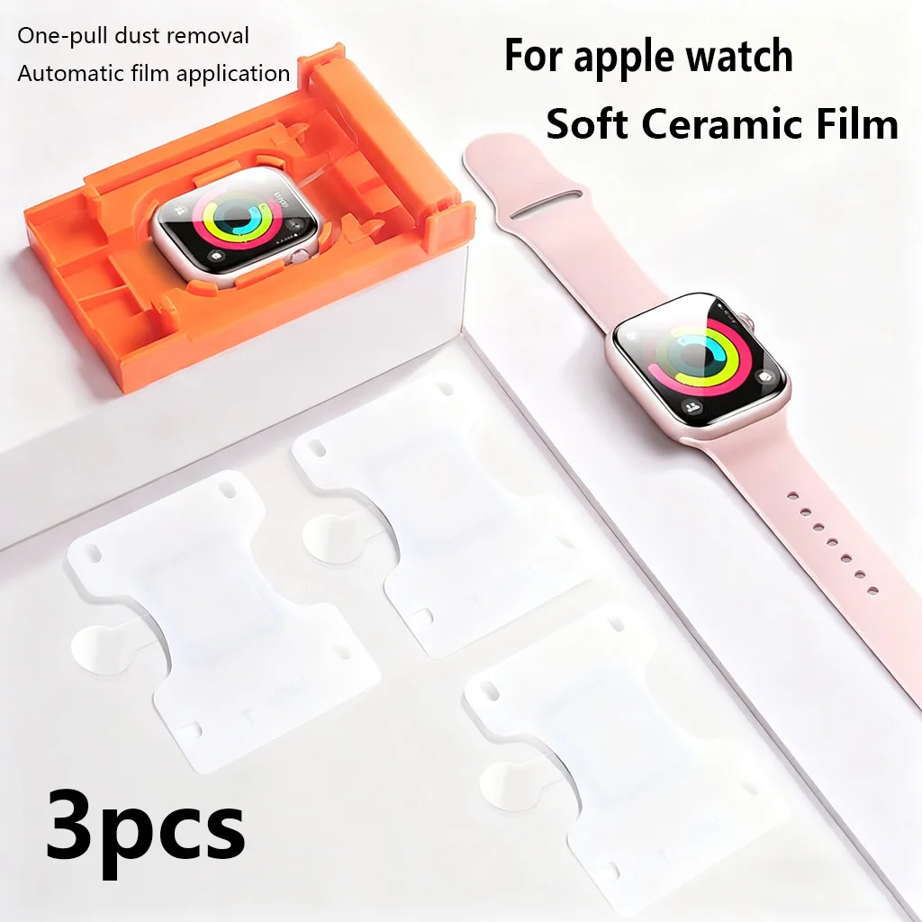 Easy Install Kit Screen Protector For Apple Watch Ultra1-2-3-49MM S11-10-42mm-46mm iwatch Series 9 8 7 44-45mm Soft Ceramic Film