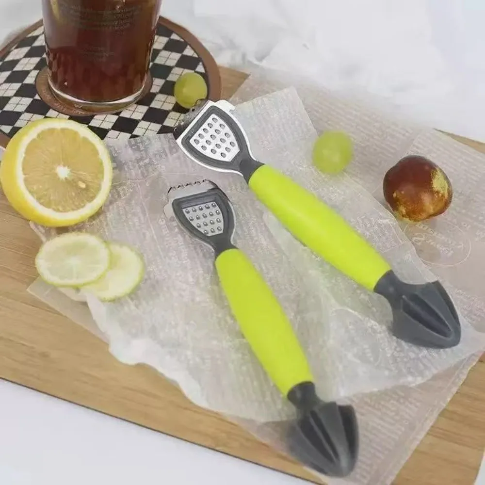 Durable Stainless Steel Dual-End Lemon Zester & Juicer, Easy-Grip Compact Multi-Functional Home Citrus Peeler & Grater
