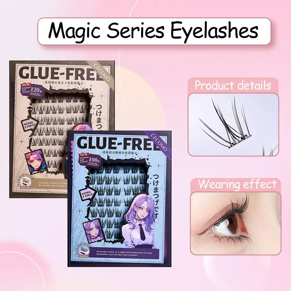 Pack de cils inférieurs sans colle, bande transparente sous le maquillage des yeux, outils adhésifs auto-bas, cils Manga inférieurs So J9Q9