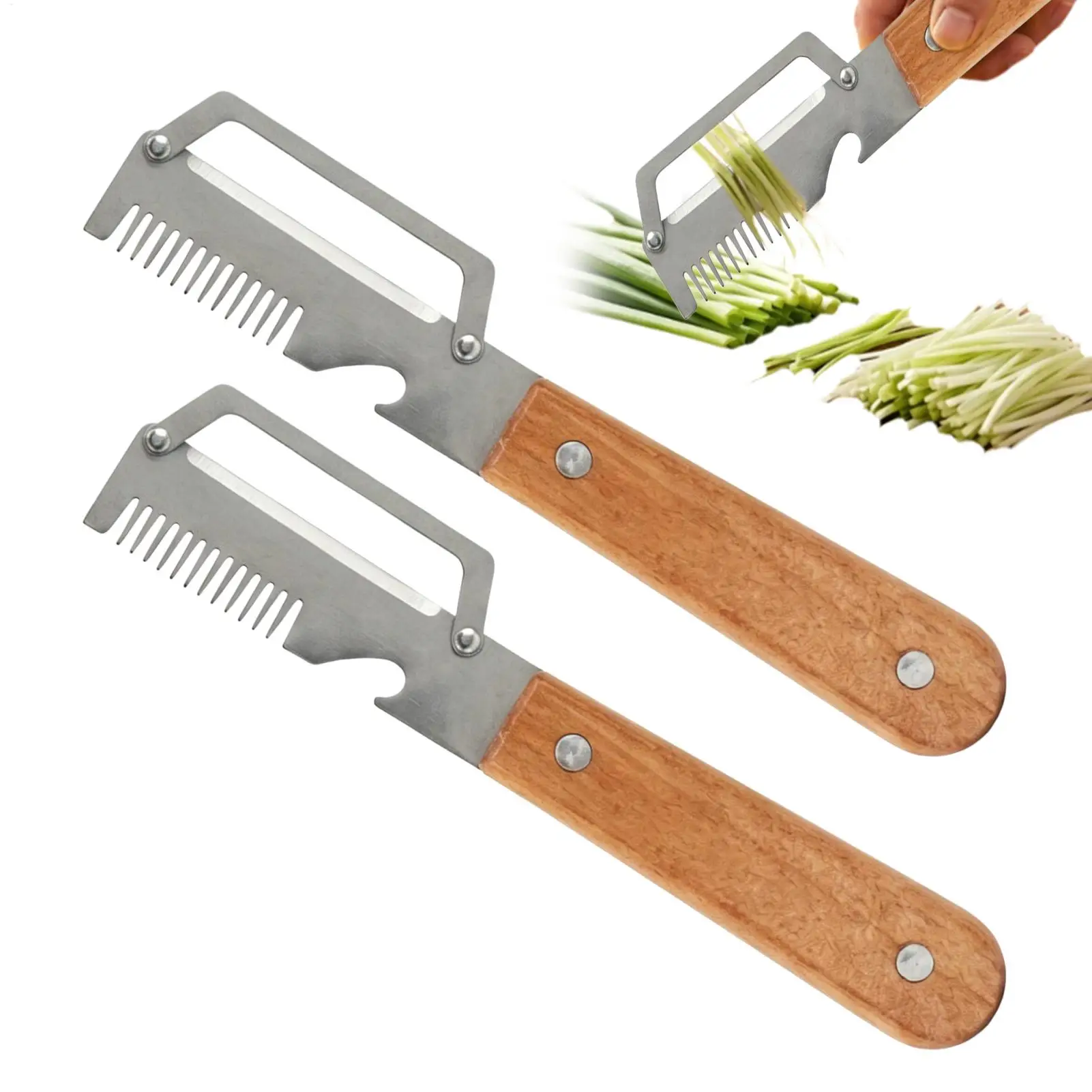 2Pcs/set Manual Vegetable Peeler Stainless Steel Food Cutter Wooden Handle Kitchen Tool For Potato Pumpkin carrots