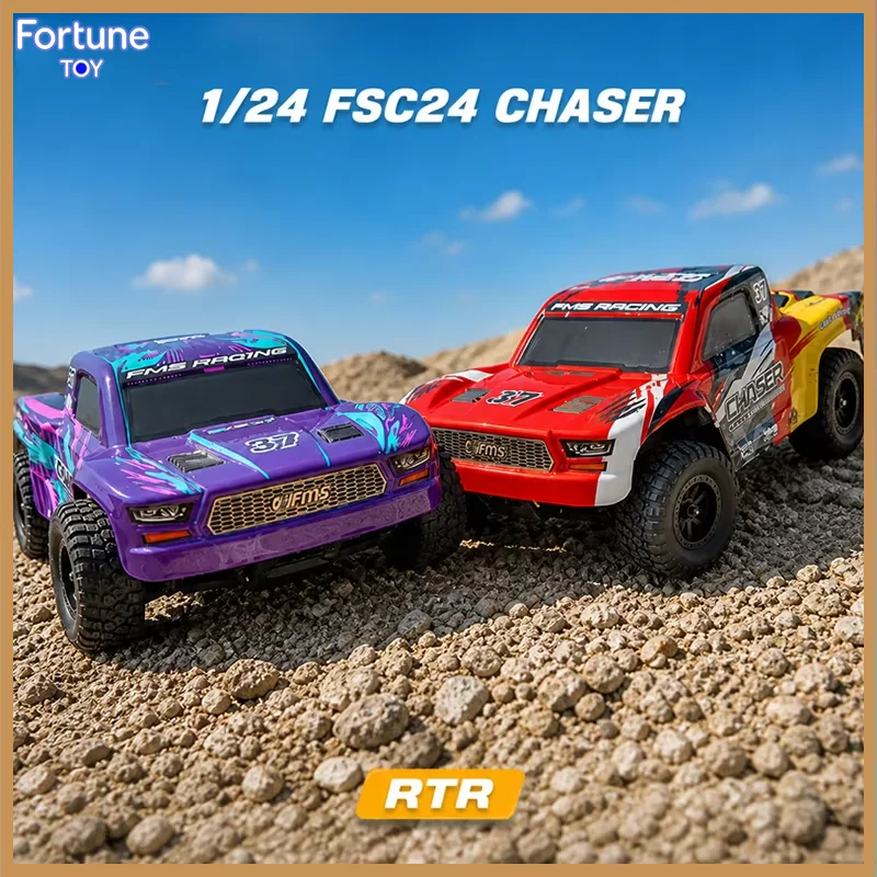 FMS 1/24 FSC24 Chaser RC Short Course Truck Metal Twin Servos Powerful Off Road Vehicle Beginner Entry Hobby Remote Control Car