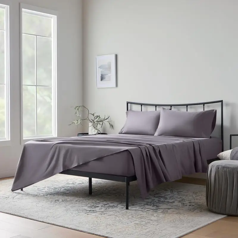 

Twin XL 200 TC Cotton Sheet Set in Gray - Soft, Breathable, Durable Bedding for Comfortable Sleep