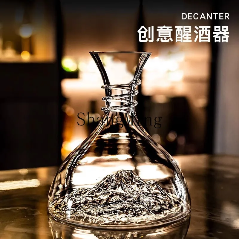 PYH high-grade light luxury crystal lead-free iceberg decanter fast dispenser red wine glass set household