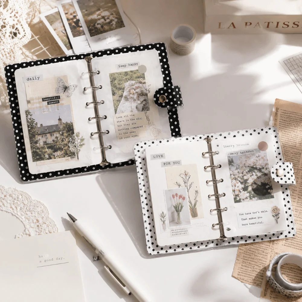 INS PVC A7 Binder Cover A7 Clear Polka Dot Clear Binder Polka Dot Kpop Photocard Album Cover Kpop Photocard Collection view 5