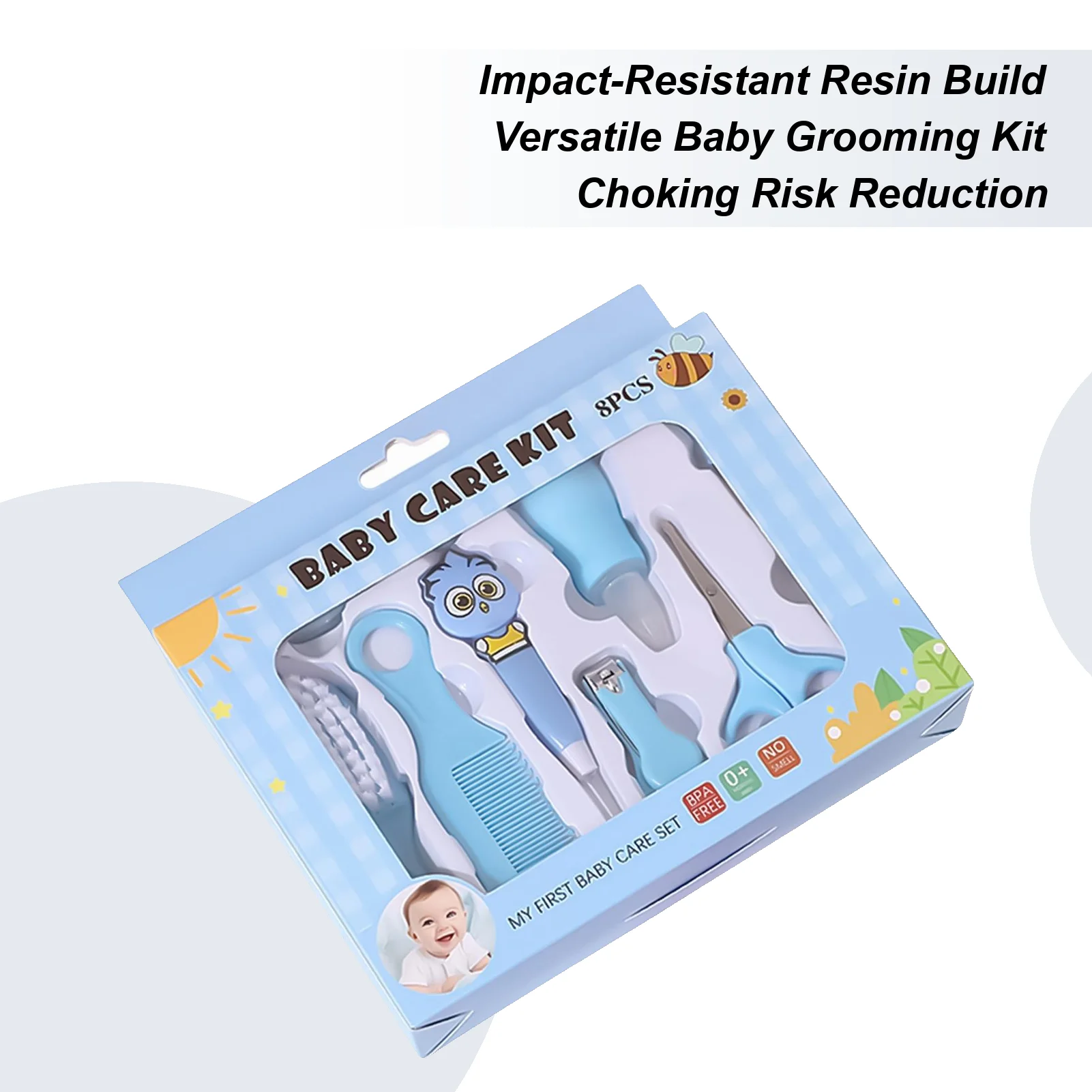 

Baby Kit Anti-Choking Nursery Set With Hair Brush 8 Pieces Baby Kit With Nasal Aspirator For Home Bath Travel Hospital Daycare