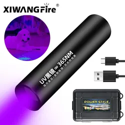 USB şarj edilebilir 365nm UV el feneri ultraviyole lamba Torch siyah işık Pet Moss dedektörü kedi köpek lekeleri için tahta kurusu küflü gıda