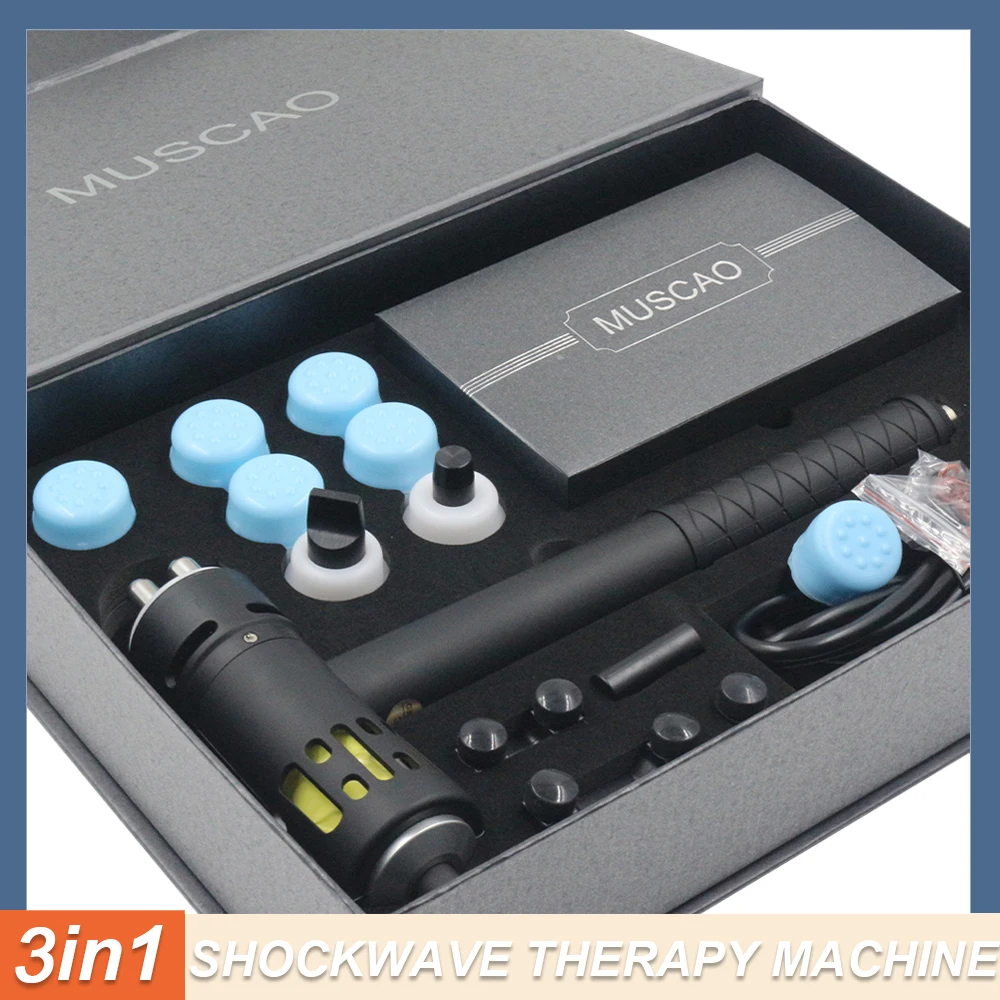 Shockwave Therapy Machine For Electric Spine Massager Shock Wave Treatment Energy Adjustable ED 3in1 Chiropractic Corrector Tool