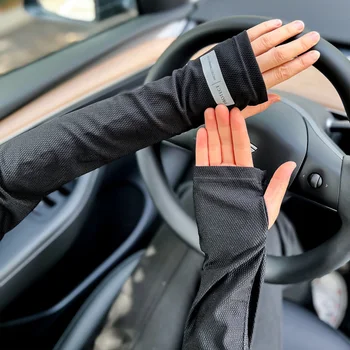 Arm Sleeves Ice Silk Cooling UV Protection Sun Guards Anti-Sunburn Cool Muff Men Women Cycling Sleeve Ice Silk Sunscreen Sleeves