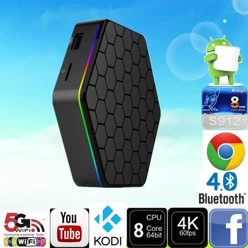 Factory price Wechip T95Z Plus S912 2G 16G s912 KD player 17.0 octa core tv box With the Best Quality HDD player