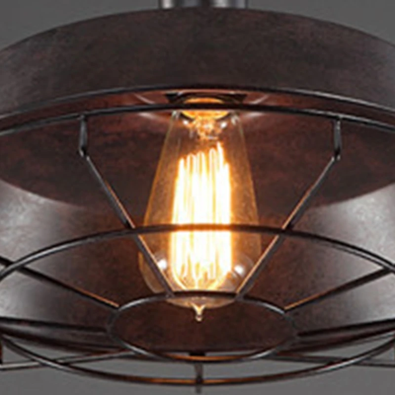 Vintage suspension abat-jour lumière industrielle rétro fer suspendus plafonniers E27 lustre abat-jour Dropsale