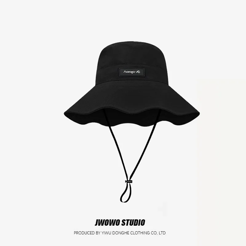 Spring Trend Letter Logo Outdoor Fisherman Hat for Women Summer Casual Foldable Sun Hat Quick-drying Lining Mesh Surface Sun Hat