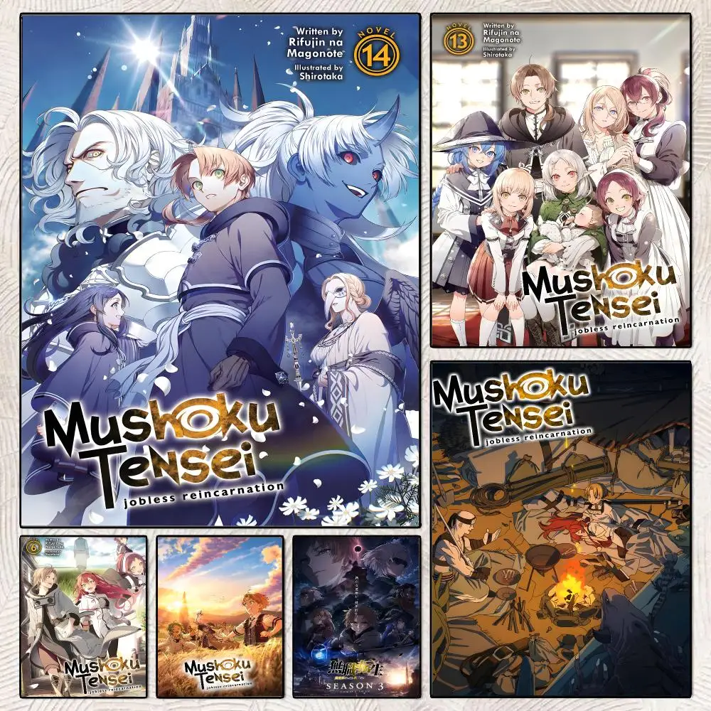 Anime M-Mushoku Tensei Jobless Reincarnation Poster Decorative Wall Art Stickers Mural For Home Living Room Hallway Decor Gift