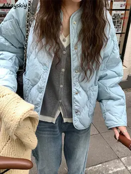 פארקה בסגנון קצר לנשים עם כיסים מתרחבים, מעיל פולפי בסיסי לנערות בסגנון רחוב, מתאים לכל התאמה לחורף חם ומגניב