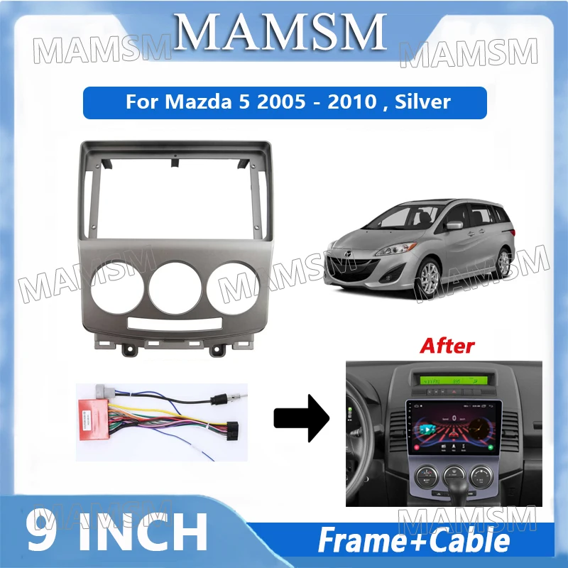 

9 Inch 2 Din Radio Frame Adapter For Mazda 5 2005 - 2010 Car Android Player Audio Panel Mount Installation Fascia Frame Kit