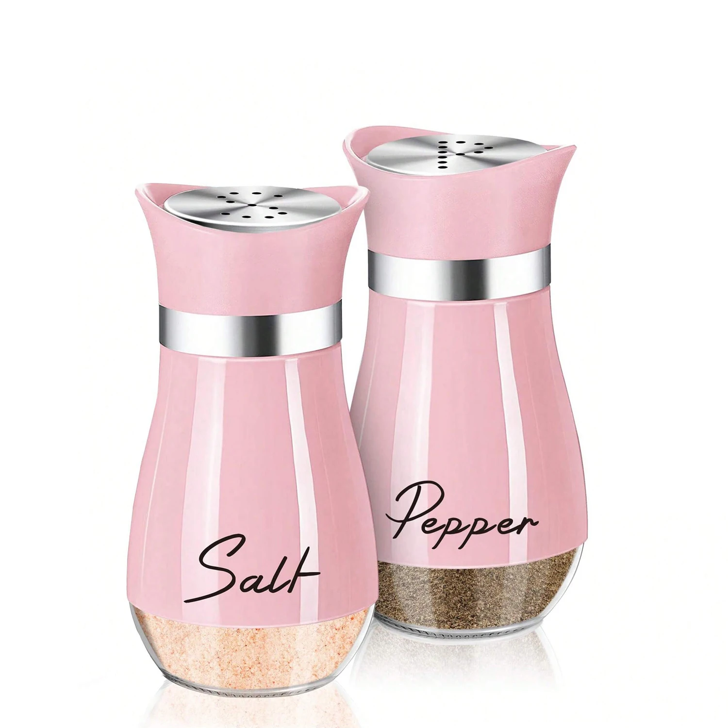 2pcs Seasoning Shaker Glass Bottles Spices Storage Barbecue Condiment Jar Salt Pepper Boxes For Kitchen Gadget Tools Organizer