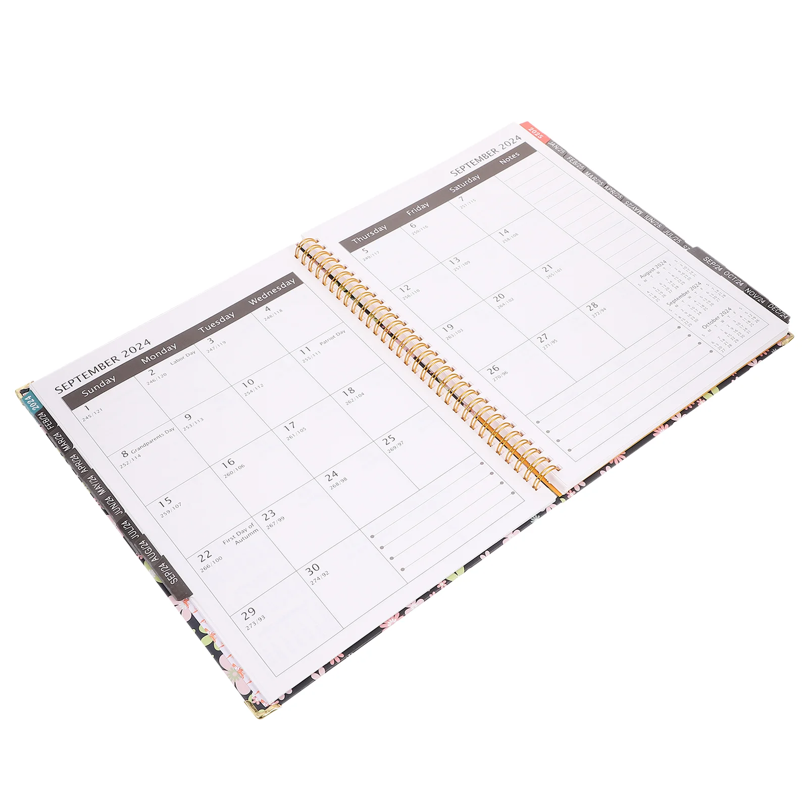 Year Planner 2024 Agenda Book Decorative Notepad Notebook for 2024-2026 with Monthly Tabs