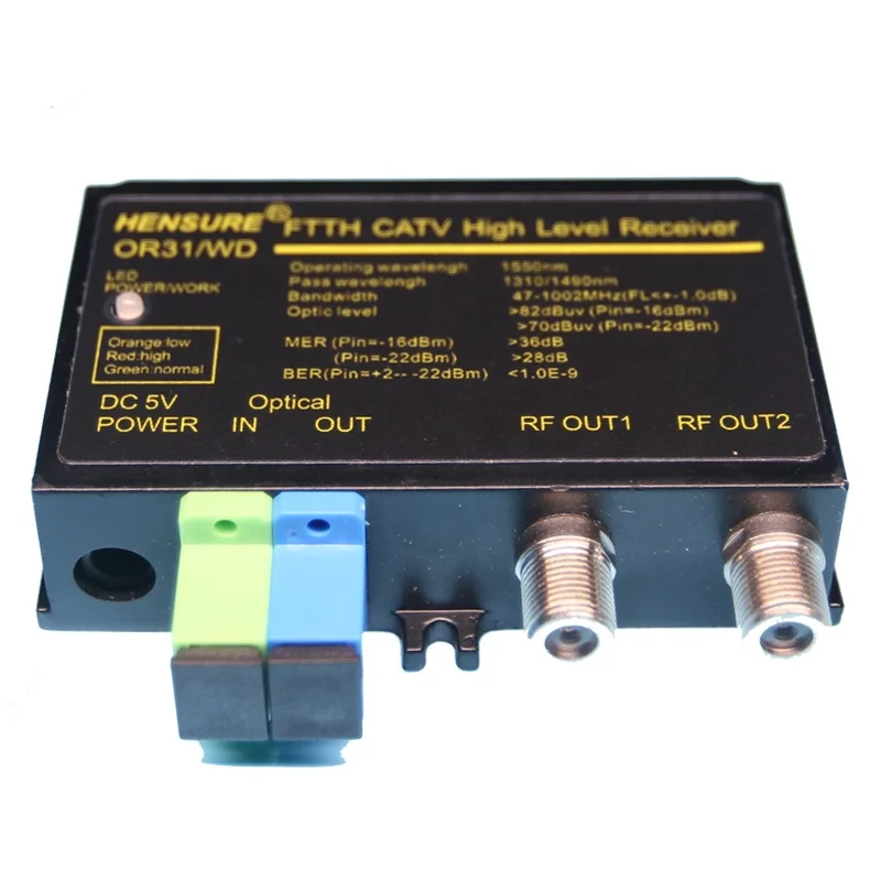 

High-Level Indoor Mini CATV Node WDM FTTH Optical Receiver 100dbuv Optical Fiber AGC 1550nm SC/SC APC Analog/Digital TV