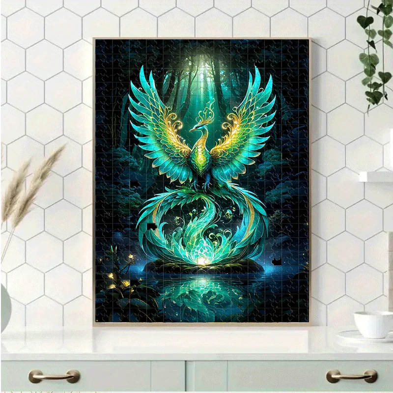 Phoenix, Forest, Light, Water Puzzle 500pcs/1000pcs for Adults - Interactive Family Game, College Roommate Interaction - Menta