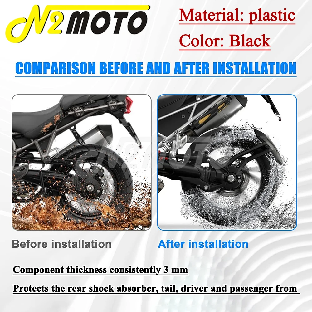 Black Motorcycle Rear Fender Mudguard ​Tire Hugger Splash Guard For Tiger 1200 Rally Explorer Tiger1200 GT Pro 2022 2023 2024