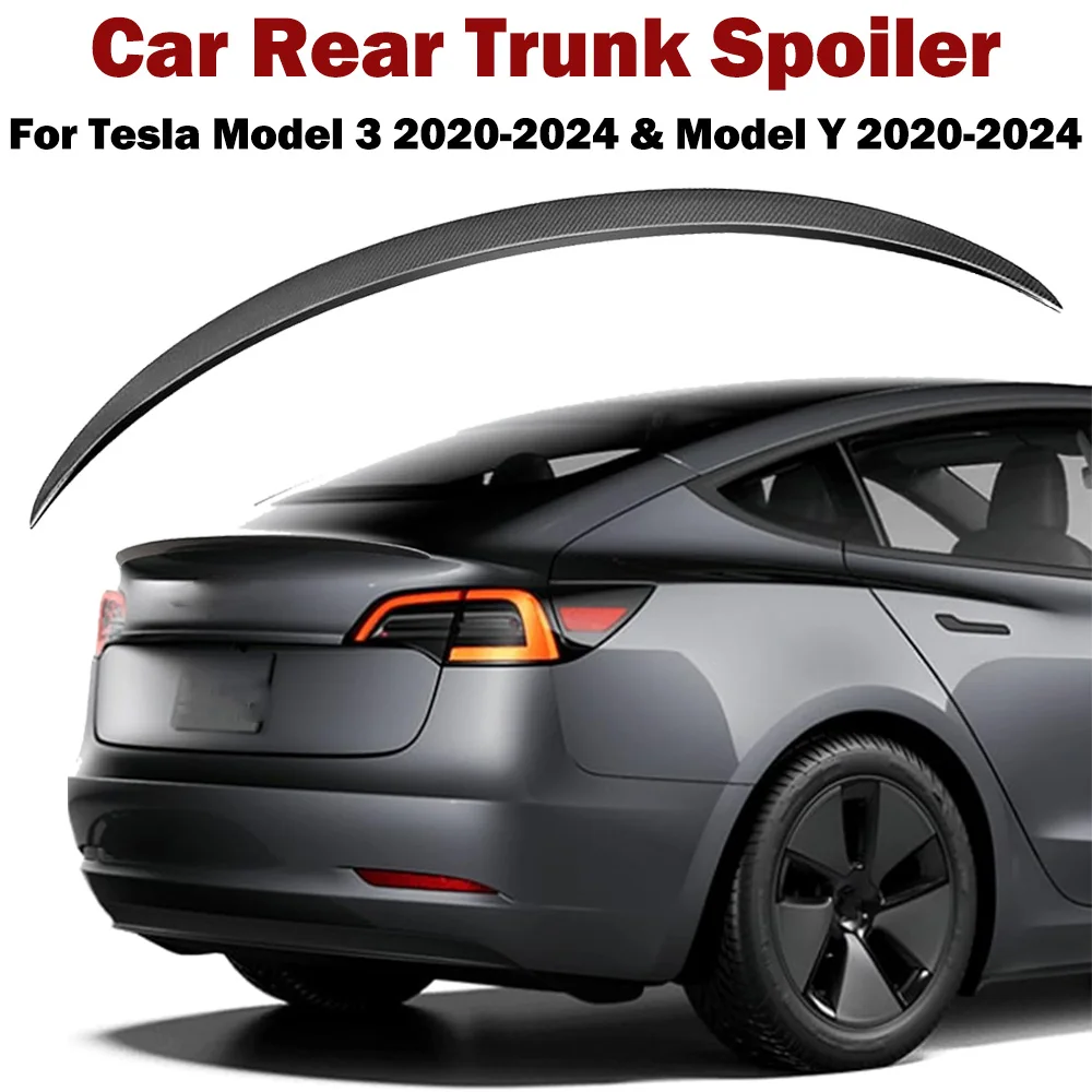 

Rear Trunk Spoiler For Tesla Model 3 2017-2024 Highland& Model Y 2017-2024 High-performance ABS Spoiler Lip Tail Wing Accessorie