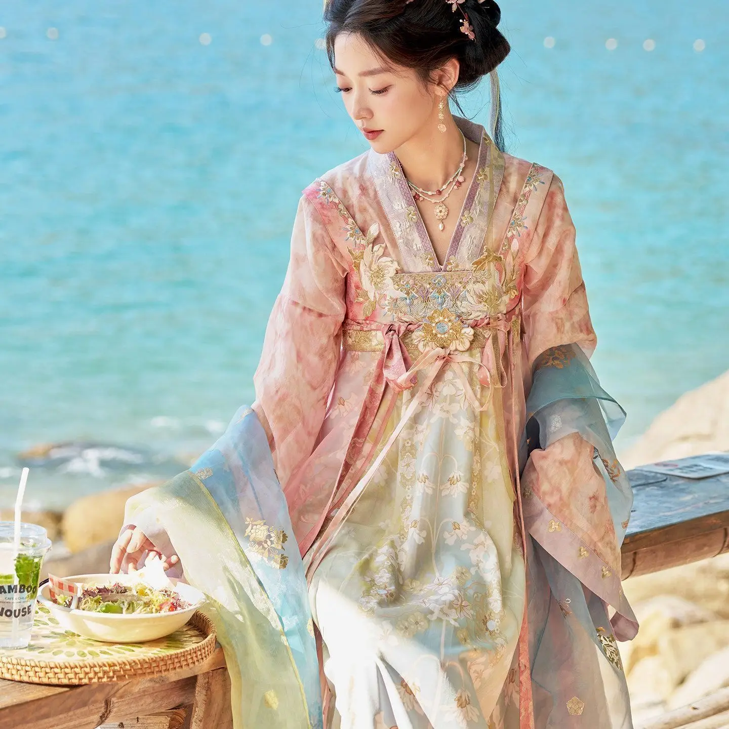 Women's Embroidery Hanfu Chinese Traditional Tang Colorful Hanfu Girl Fairy Spring And Summer New Adult Performance Hanfu