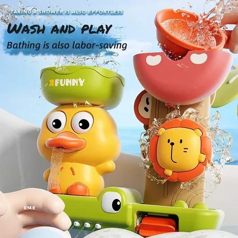 Игрушка для ванной Утка-колесо с водным насосом — изображение товара