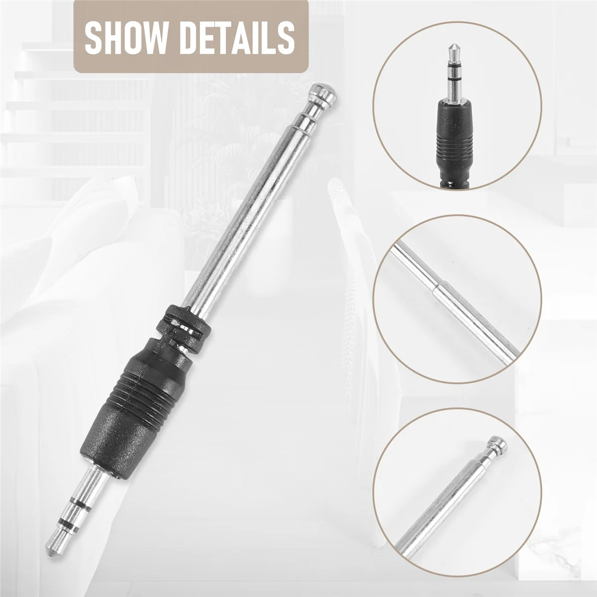 

Радиоантенна MSOR 3,5 мм, 4 секции, телескопическая FM-антенна, радио для мобильного сотового телефона, Mp3, Mp4, аудиооборудование