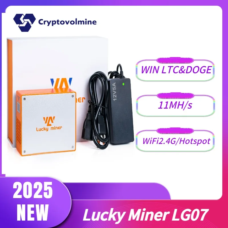 

Litecoin&Dogecoin Miner Lucky Miner LG07 Scrypt Algorithm ASIC Miner 11MH/S 2.4GHz WiFi or Hotspot Quiet Include PSU，Orange