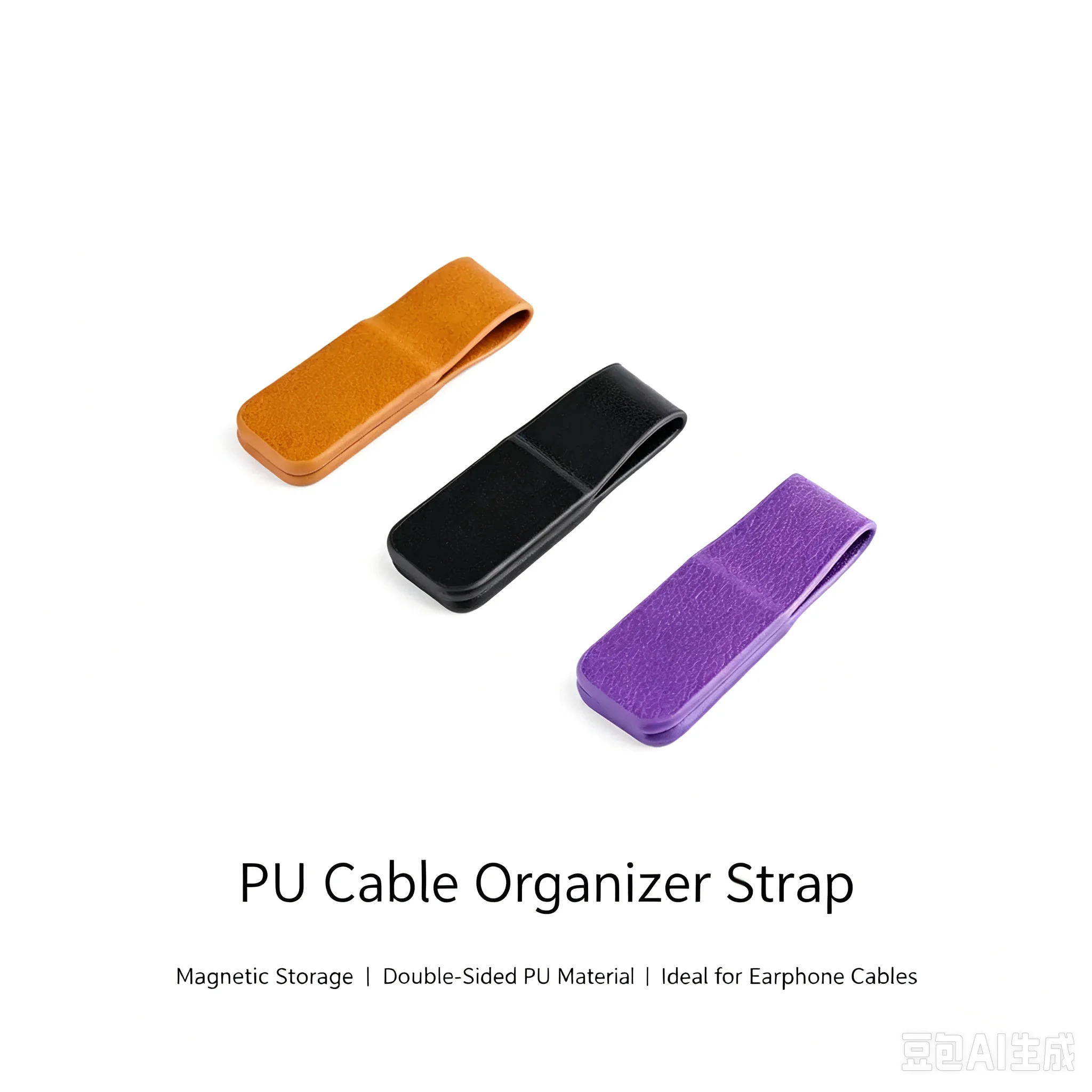 Suitable for Earphone Cable Magnetic PU Leather Cable Organizer Strap Wire Winder Cord Management Clip