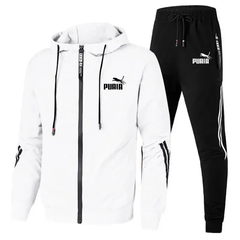 Spring and autumn new men\'s sportswear 2-piece set zipper jacket casual sports pants brand clothing men jogging sportswear set