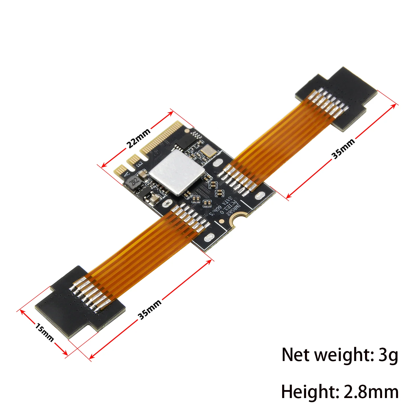 M.2WiFi to 2-Port SATA Notebook Desktop NAS Hard Drive Expansion Card Support WINXP/WIN7/8/10/11/LINUX/Black Qunhui/Feiniu