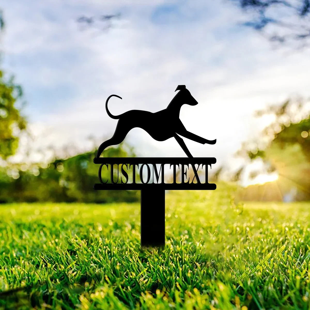 Custom Greyhound Yard Stake with Custom Name, Greyhound Sign, Custom Metal Stake, Greyhound Name Stake, Dog Lovers, Dog Sign