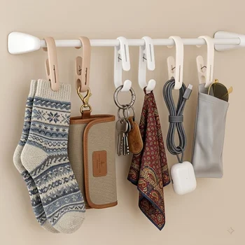 Multi Purpose Plastic Clamps Portable Hanging Hooks Clips Home Kitchen Bathroom Towel…
