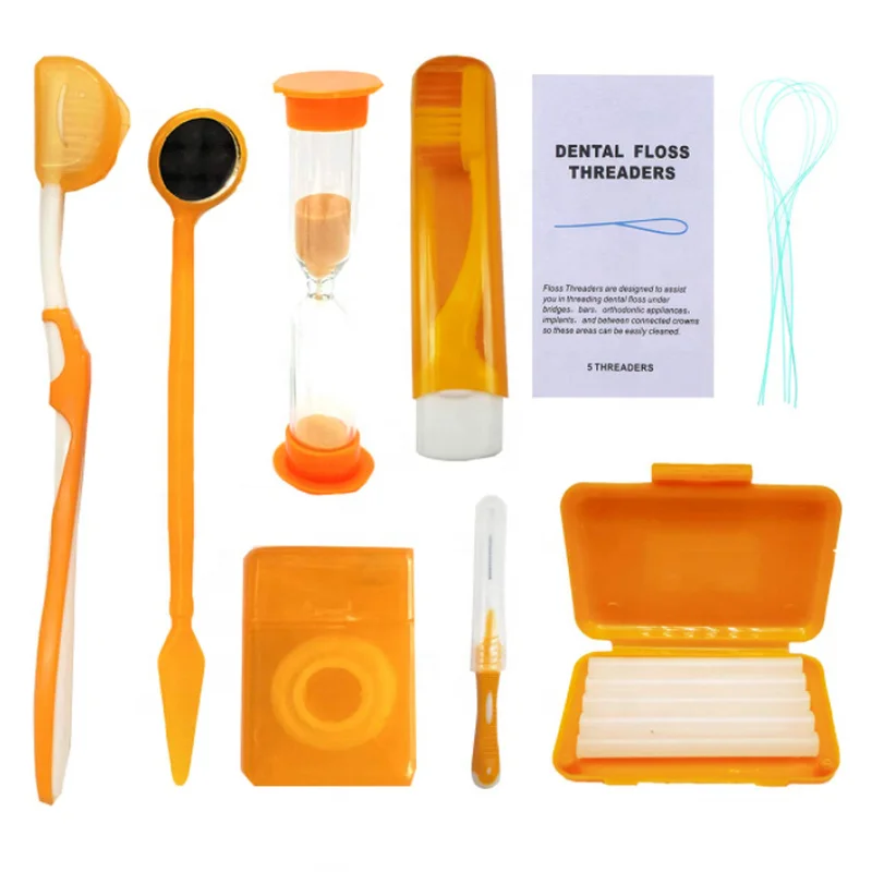 8 teile/satz Oral Reinigung Pflege Dental Zähne Kieferorthopädische Kits Bleaching Werkzeug Tragbare Outdoor Anzug Interdentalbürste BrushOral Pflege